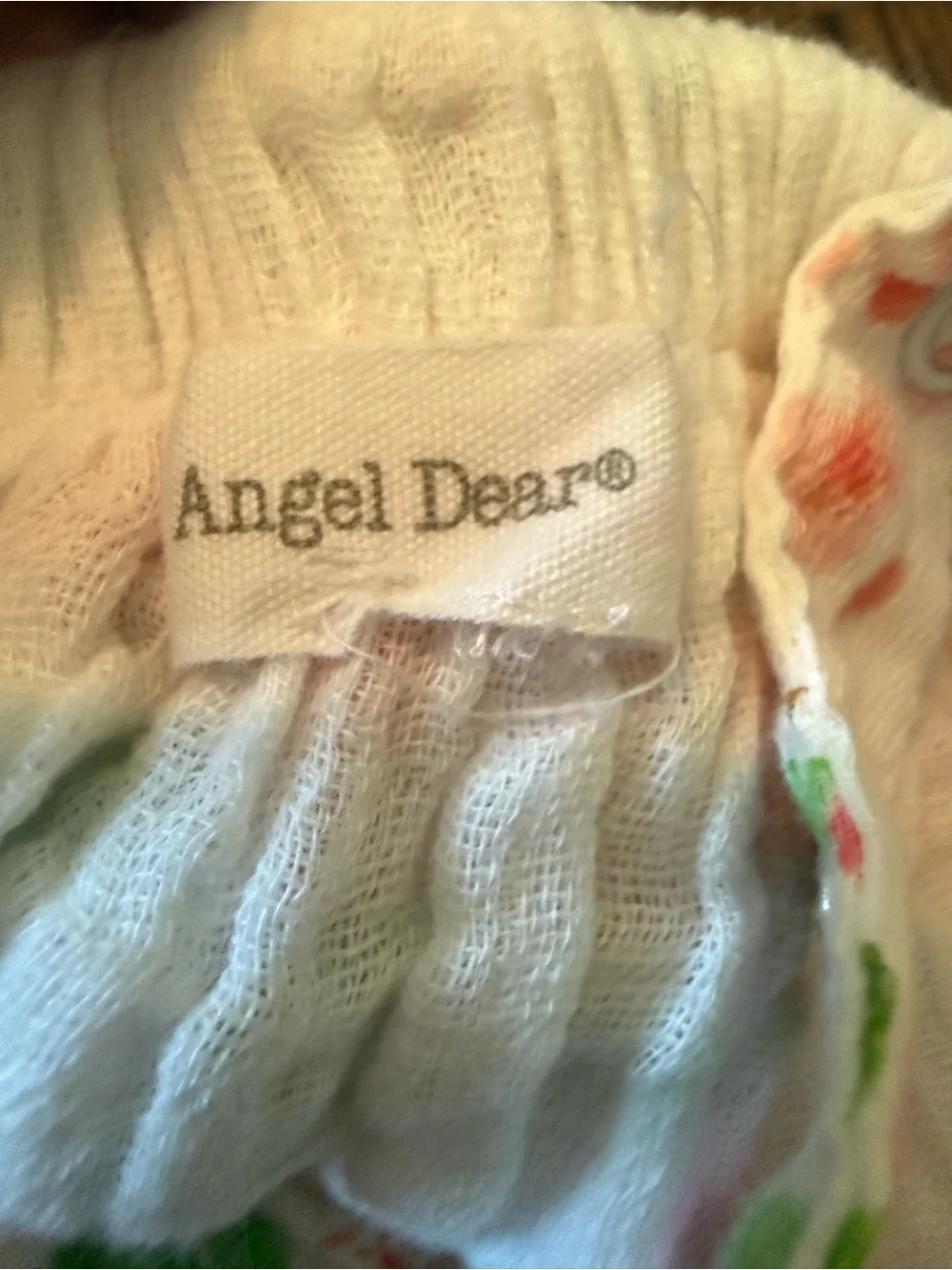 Angel Dear White Floral Dress & Bloomers in Pink and Green